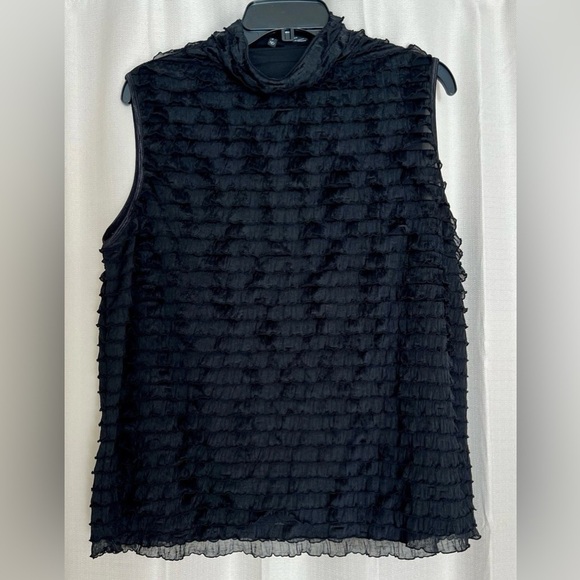 New Directions Black Textured Sleeveless Mock Neck Top – Size 2X - Picture 1 of 5